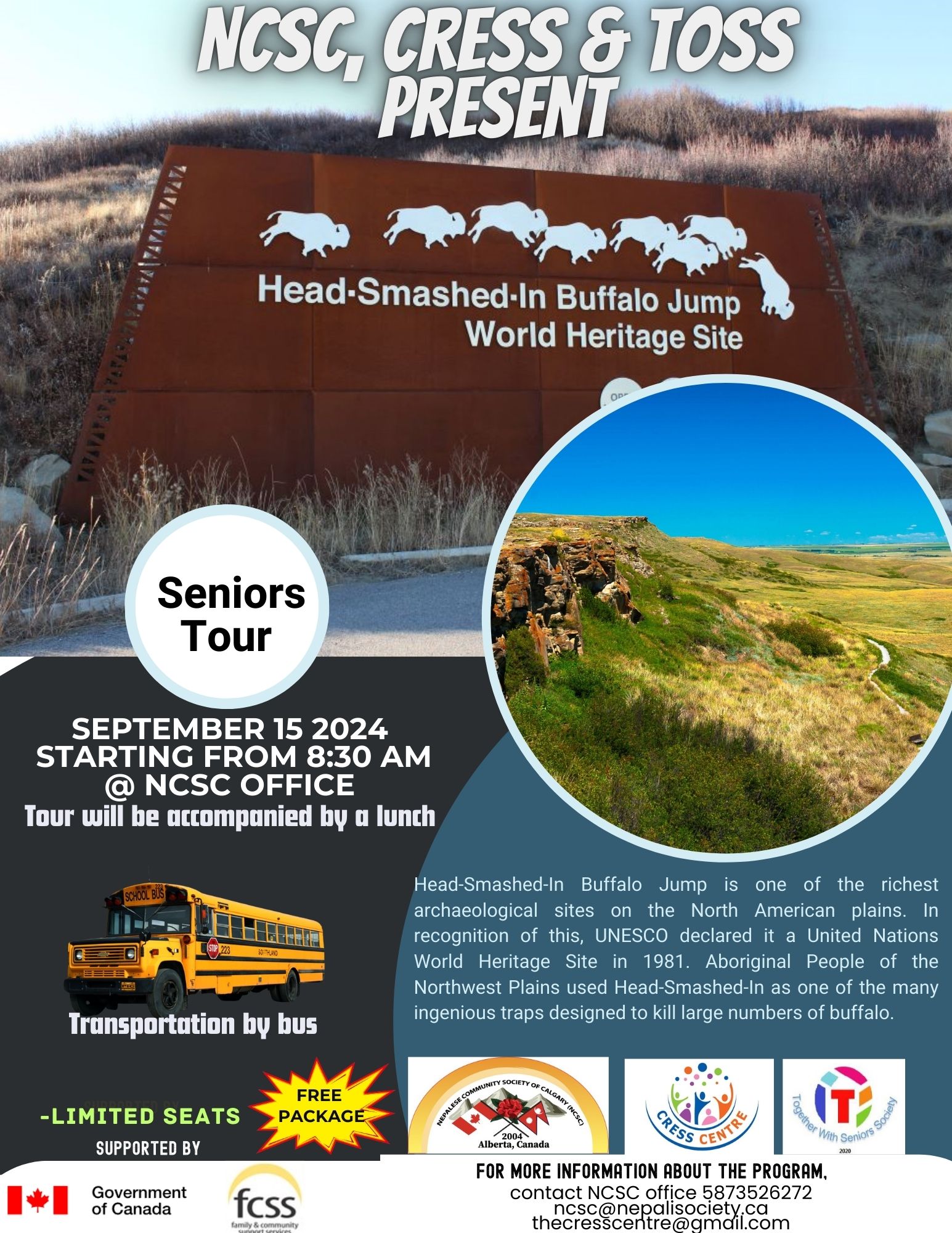 Seniors Tour To Head Smashed in Buffalo Jump